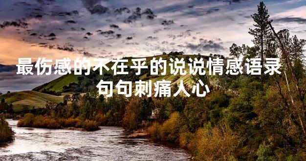 最伤感的不在乎的说说情感语录  句句刺痛人心